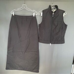 Mexx plush winterized maxi skirt and plush vest set